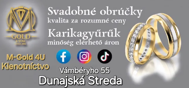 M-Gold 4you Dunajská Streda svadobné obrúčky