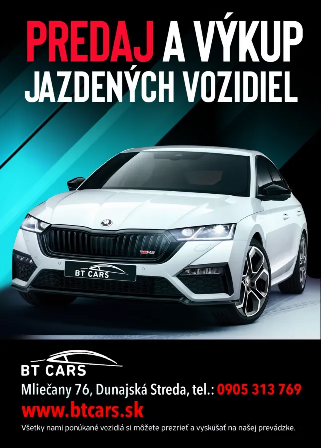 Predaj a výkup jazdených vozidiel BT Cars Dunajská Streda