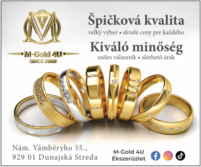 M-Gold 4you Dunajská Streda svadobné obrúčky