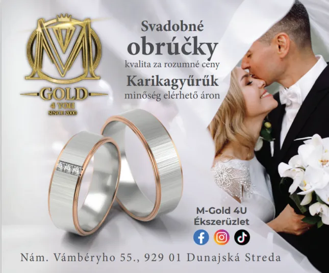 M-Gold 4you Dunajská Streda svadobné obrúčky